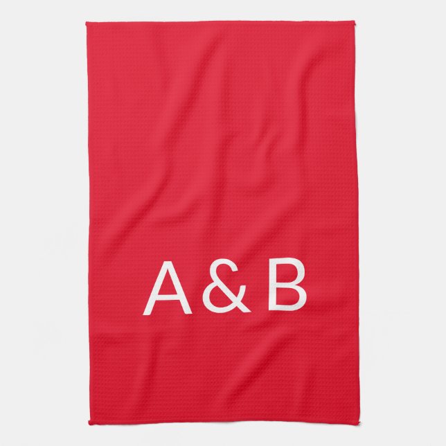 Customise, personalise alphabet initial monogram tea towel (Vertical)
