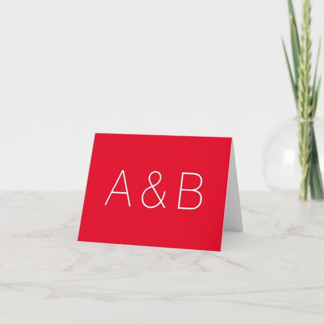 Customise, personalise alphabet initial monogram thank you card (Front)