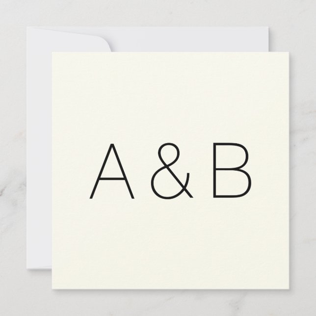 Customise, personalise alphabet initial monogram thank you card (Front)