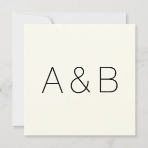 Customise, personalise alphabet initial monogram thank you card