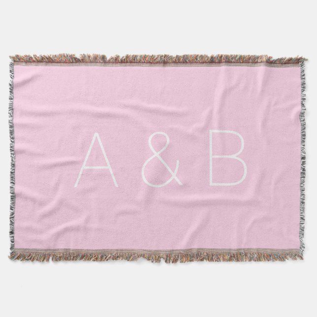 Customise, personalise alphabet initial monogram throw blanket (Front)