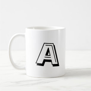 Customise, personalise Alphabet letter black white Coffee Mug