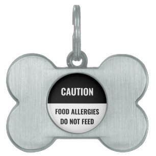Customise, personalise black white dog Name, Info  Pet ID Tag