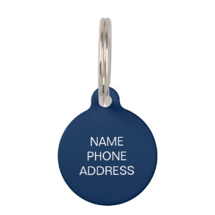 Customise, personalise Blue white dog pet Name ID Tag