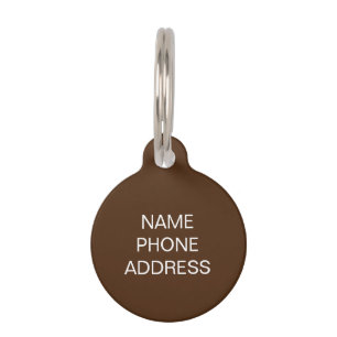 Customise personalise brown white dog pet Name ID Tag