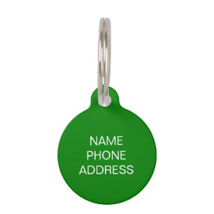 Customise personalise green dog pet Name ID Tag