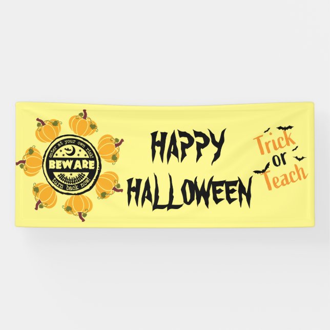Customise Personalise Halloween Decorations Party Banner (Horizontal)