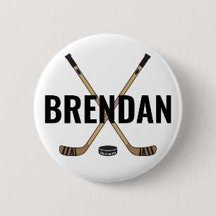 Customise Personalise Hockey Name Hockey Flare 6 Cm Round Badge