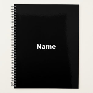 customise, personalise it with name black white planner