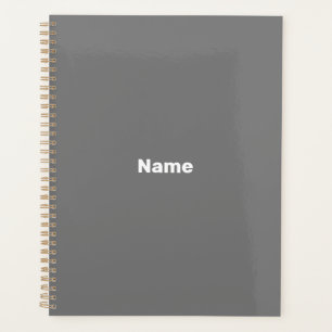 customise, personalise it with name dark grey planner