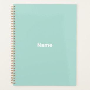 customise, personalise it with name mint green planner