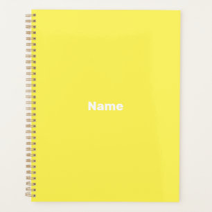 customise, personalise it with name, yellow white planner