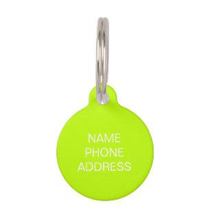 Customise personalise lime dog pet Name ID Tag