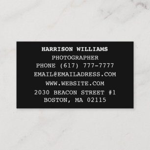 Customise personalise minimalist elegant black business card