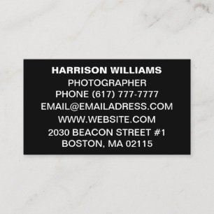 Customise personalise minimalist elegant black business card