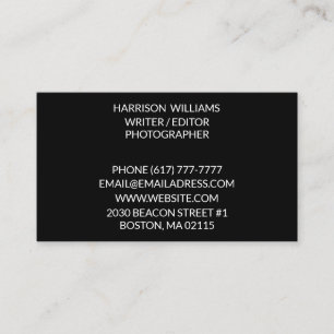 Customise personalise minimalist elegant black business card