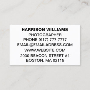Customise personalise minimalist elegant black business card