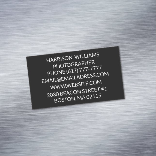 Customise personalise minimalist elegant black 	Magnetic business card (In Situ)