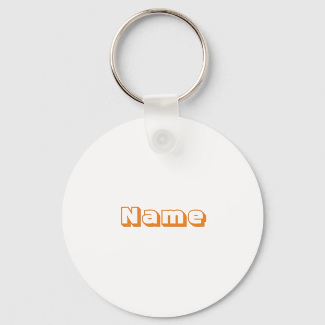 Customise, personalise name initial monogram key ring (Front)