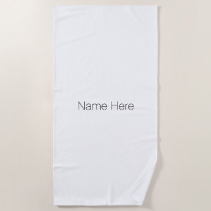 Customise personalise name monogram black white beach towel
