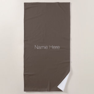 Customise personalise name monogram brown white beach towel