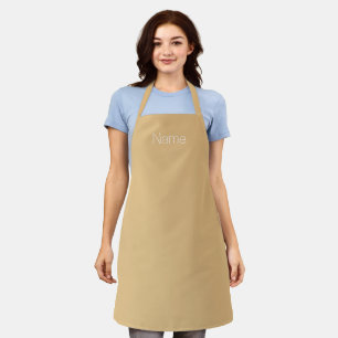 Customise personalise NAME monogram camel khaki Apron