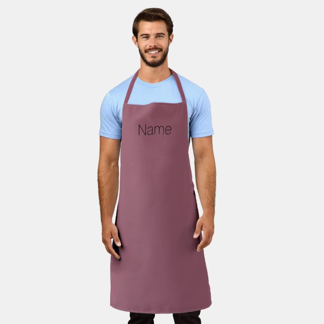 Customise personalise NAME monogram dusty rose Apron (Worn)
