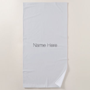 Customise personalise name monogram grey black beach towel