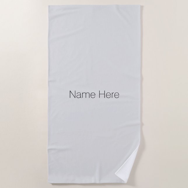 Customise personalise name monogram grey black beach towel (Front)