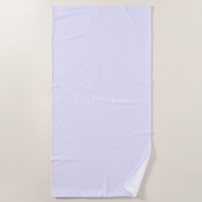 Customise personalise name monogram light lavender beach towel (Front)