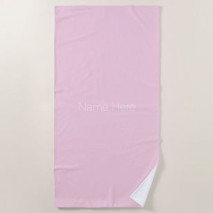 Customise personalise name monogram light pink beach towel