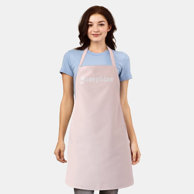 Customise personalise NAME monogram misty rose Apron (Worn)