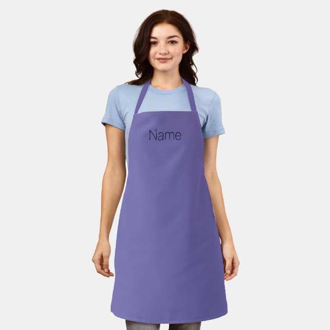 Customise personalise NAME monogram periwinkle Apron (Worn)
