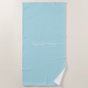 Customise personalise name monogram powder blue beach towel