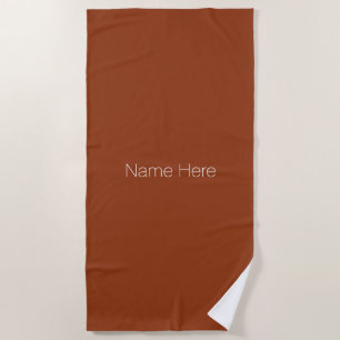 Customise personalise name monogram rust cinnamon beach towel