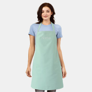 Customise personalise NAME monogram seafoam green Apron