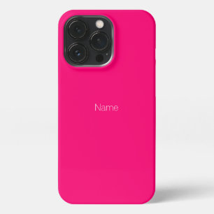 Customise personalise Name text monogram hot pink iPhone 13 Pro Case