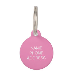 Customise, personalise Pink, white dog, pet Name Tag