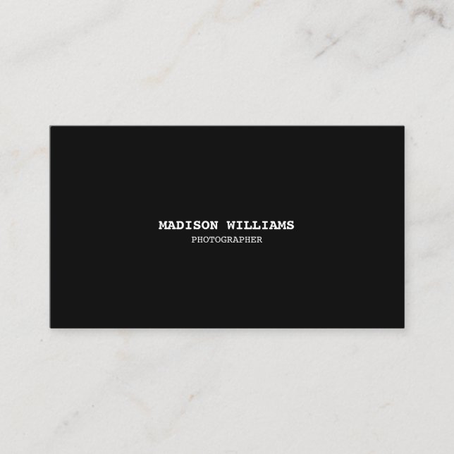 Customise personalise typewriter style black white business card (Front)