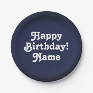 Customise personalise w/ Name and photo Birthday Paper Plate