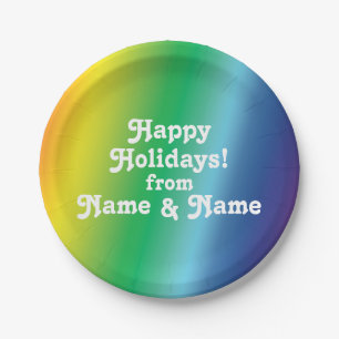 Customise personalise w/ Name and photo Holidays Paper Plate