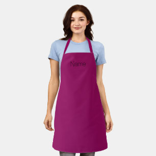Customise personalise w/ NAME monogram plum wine Apron