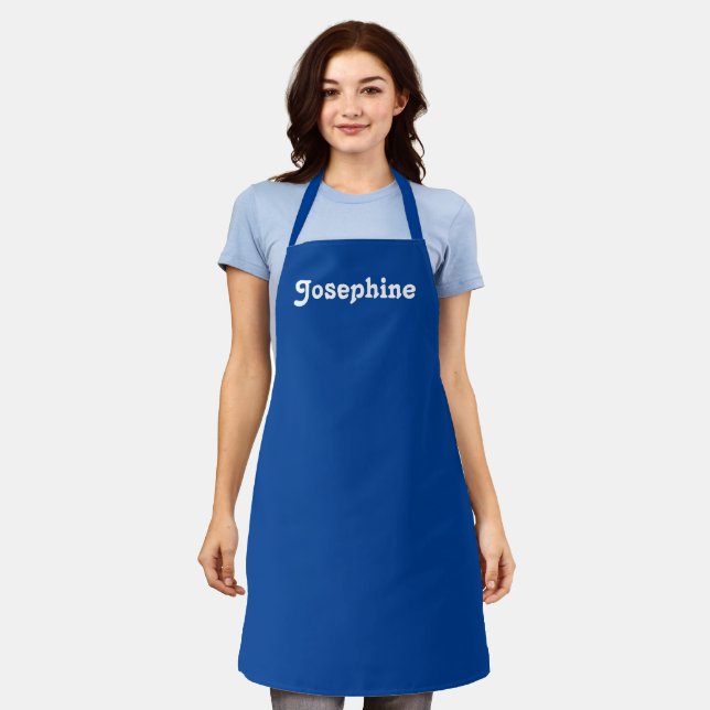 Customise personalise with NAME monogram blue  Apron (Worn)