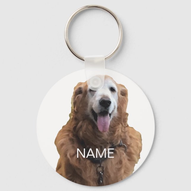 Customise personalise with photo & name keychain (Front)