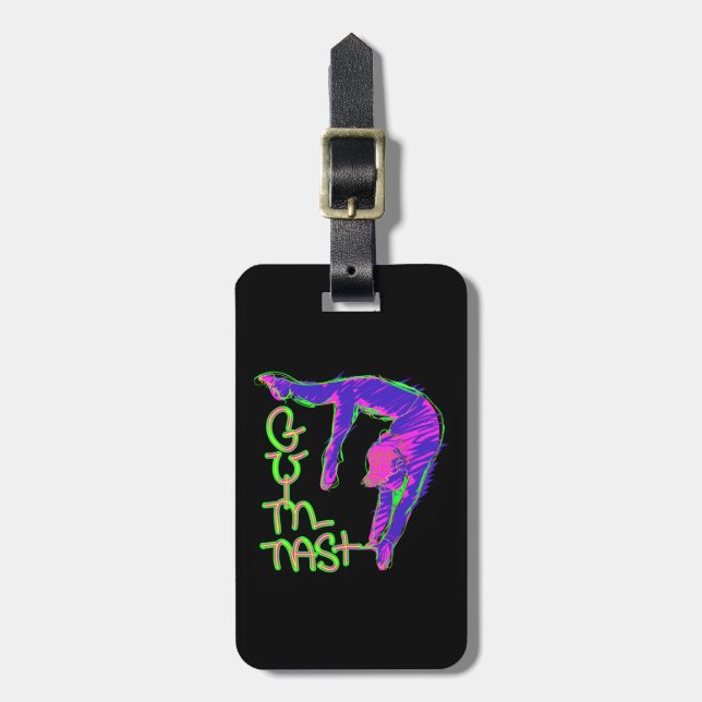 Customise Personalised Gymnastics Luggage tag (Front Vertical)