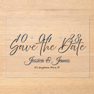 Customise Personalised Save the Date Acrylic Invitations