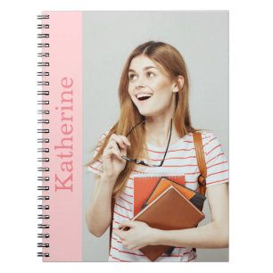 customise photo and name pastel colour notebook