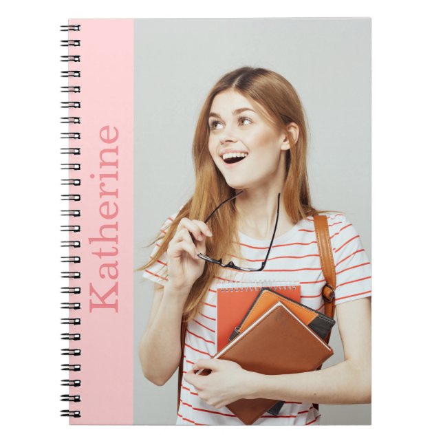 customise photo and name pastel colour  notebook (Front)