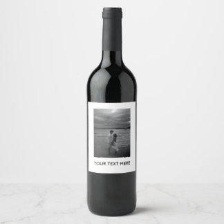 Customise Photo and Text Wine Label