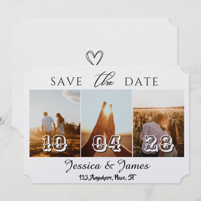 Customise Photo Personalised Save the Date (Front/Back)